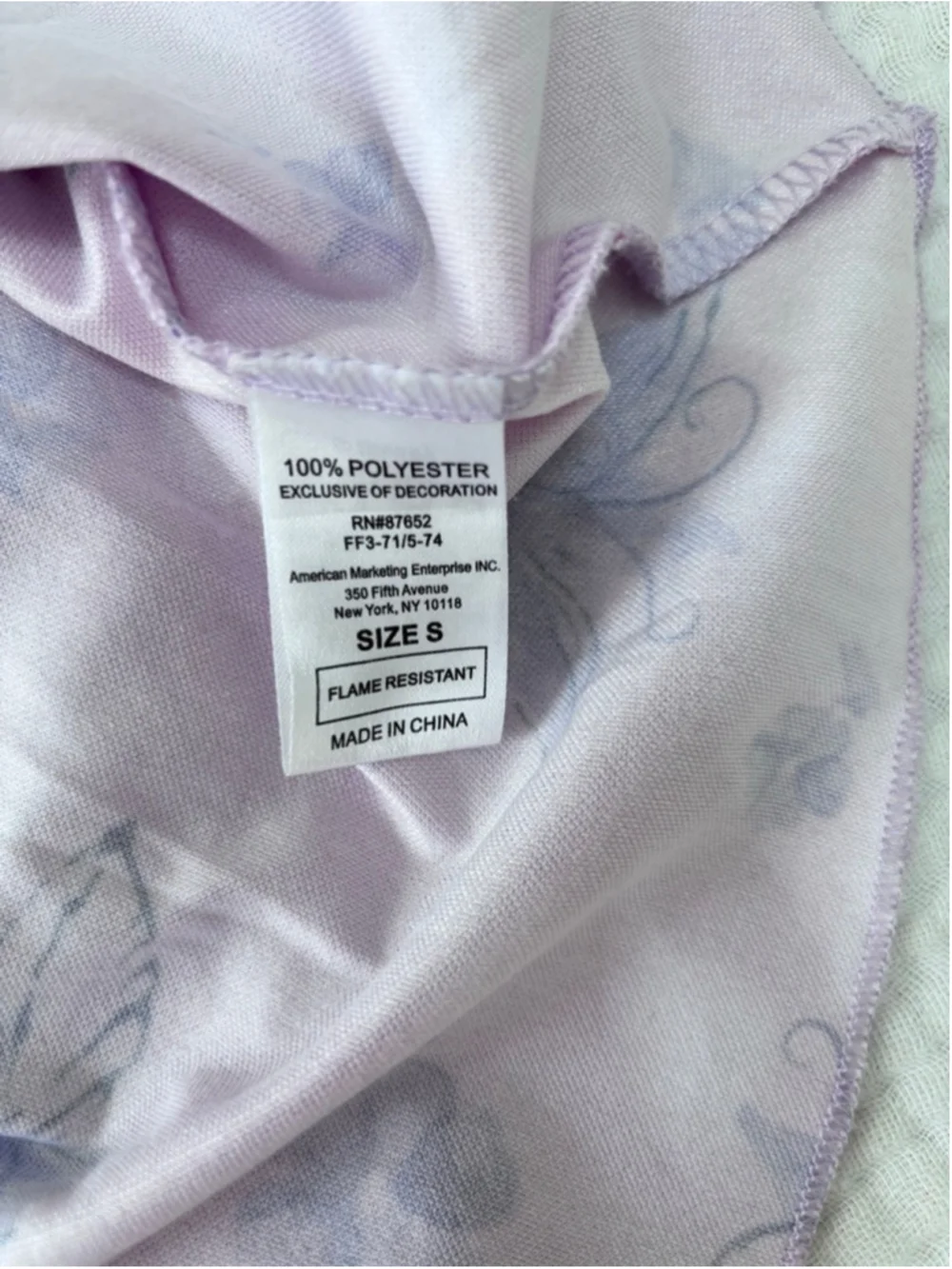 Girls Disney Princess Nightgown S Purple Pink Rapunzel - Picture 4 of 8